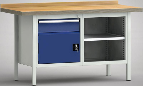 Etabli standard KLW - 1500 x 700 x 840 mm L x P x H, WS177N-1500M40-E7051