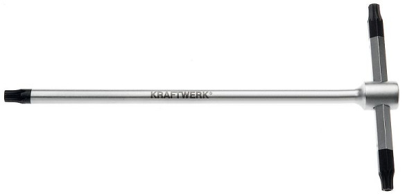 Clé coudée Kraftwerk avec poignée en T pour vis TX, trou TX T30, 2594-30