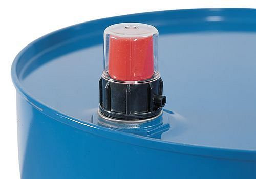 Indicateur de trop-plein DENIOS pour ouvertures de bonde 2" et 3/4", avec capuchon de protection transparent, 148-365