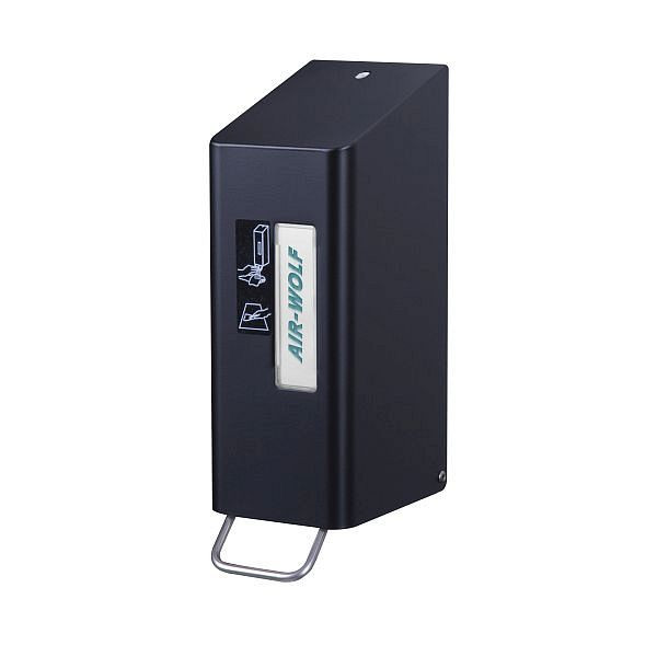 Nettoyant pour sièges de toilettes Air Wolf, série Omega, H x L x P : 288 x 97 x 142 mm, acier inoxydable revêtu de noir mat, 29-516