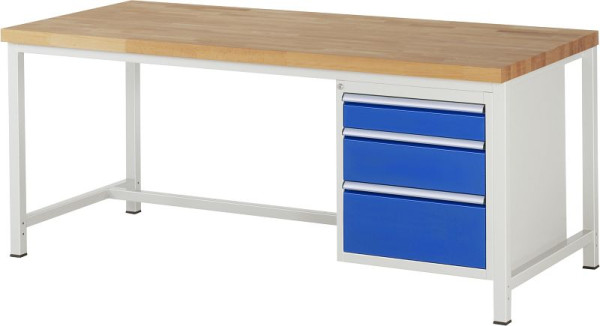 Etabli RAU série 8000 - modèle 8159, L2000 x P900 x H840-1040 mm, base système L1995 x P850 x H800-1000 mm, 03-8159A1-209B4H.11