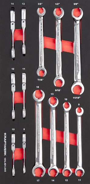 Kraftwerk PRO LINE EVA3 clé à anneau double ouverte 20x40 13 pièces, 105.401.045