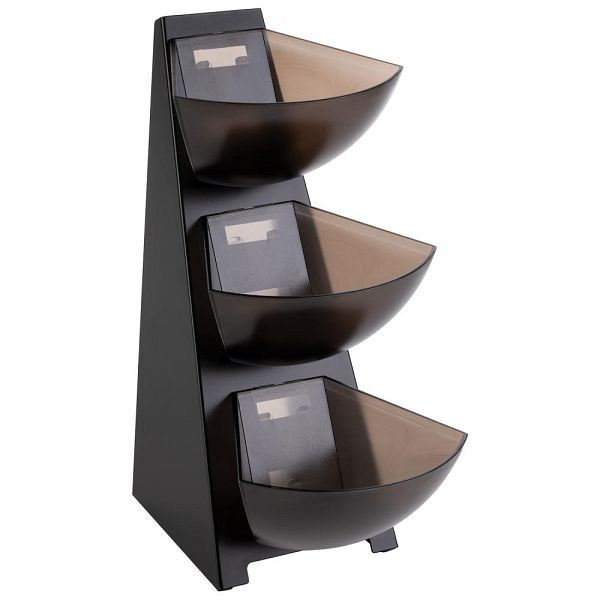 APS Multi-Rack, étagère de cuisine, cadre en acier inoxydable 18/0, goulotte en plastique, distributeur de portions, volume par goulotte 1 litre, 3 niveaux, 11413