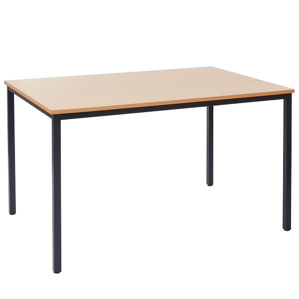 Bureau Mendler Braila, table de conférence, table de bureau, table de séminaire, MDF 120x80cm, aspect hêtre, 50802