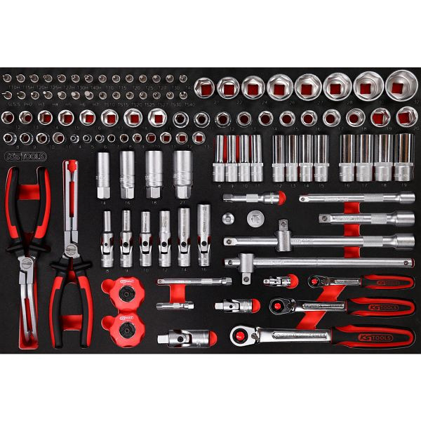 KS Tools PERFORMANCEplus jeu d'outils 111 pièces clé à douille 1/4'+3/8'+1/2', 811.0111