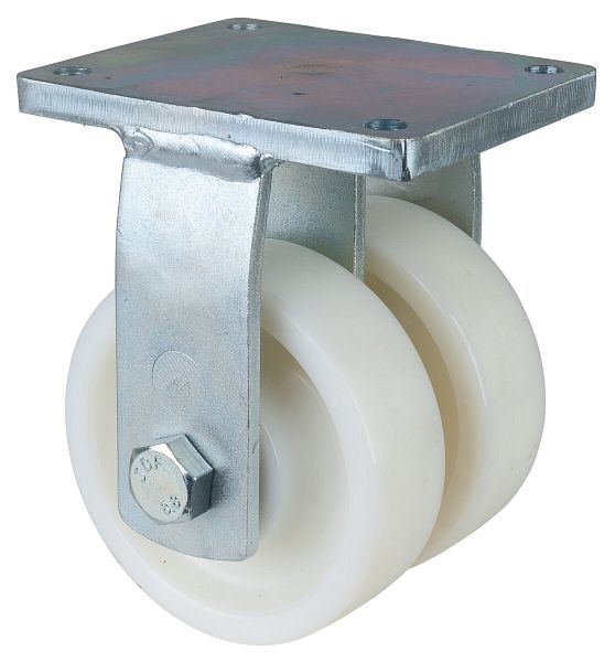 Roulettes BS Roulette double pour charges lourdes, largeur de roue 2x48 mm, Ø roue 150 mm, capacité de charge 1800 kg, bande de roulement/corps de roue plastique, roulements à billes, S110.B15.151