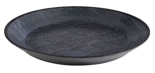 Bol APS -DARK WAVE-, Ø 32 cm, hauteur : 3,5 cm, mélamine, intérieur : décor, extérieur : noir, 84912