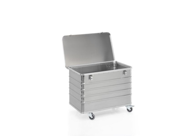 Chariot de transport Gmöhling avec couvercle + serrures G®-TRANS D 3008 / 330 I, aluminium, 220300847