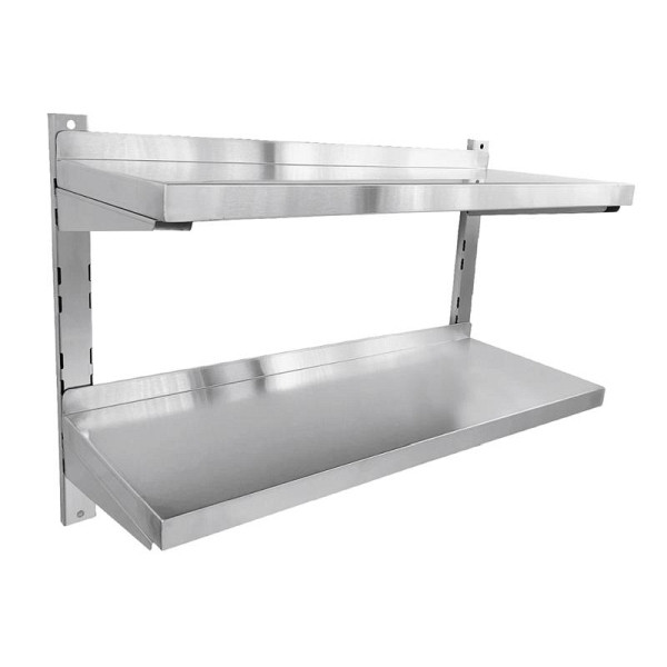 ALLPAX étagère murale inox 2 étagères, 100 x 30 cm, 10011866
