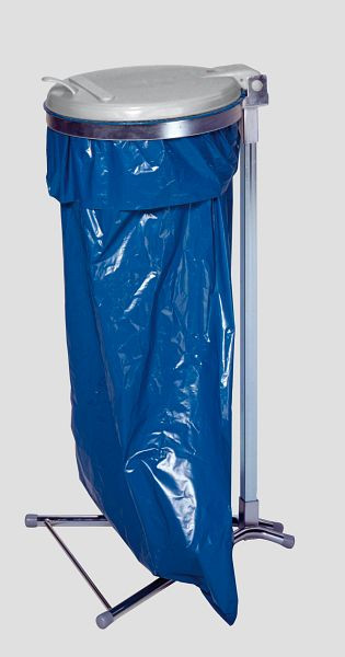 Poubelle standard VAR, galvanisée avec couvercle en plastique argenté, 1024