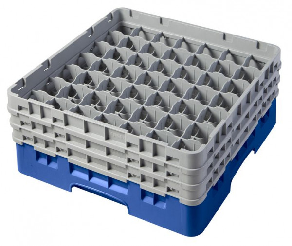 Panier de lavage Cambro 49 compartiments Camrack® 17,4 cm bleu, lot de 3, 49S638168