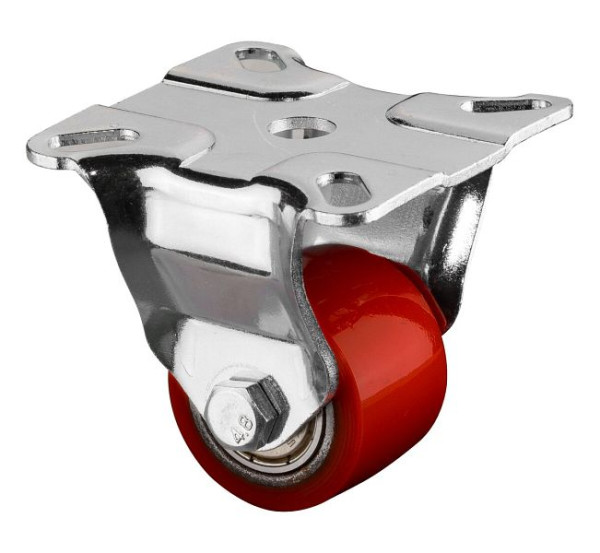 BS rollers rouleau fixe à rouleau compact, roue en polyuréthane, roulement à billes, plaque, lot de 2, A610.C10.035