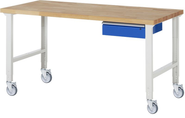 Etabli mobile RAU (réglable en hauteur) 7001A1, 2000x900x950-1000mm, 4 roulettes pivotantes, 05-7001A1-209B4H4.11