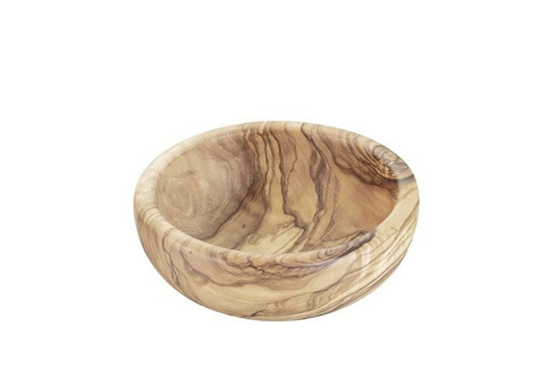 Bol APS -OLIVE-, Ø 12,5 cm, hauteur : 4,5 cm, bois d'olivier, 0,25 litre, chaque pièce est unique par sa couleur et son grain exacts, 01011