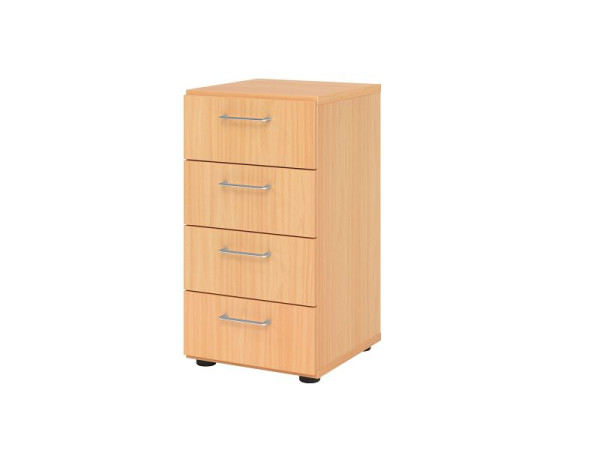 Armoire à tiroirs Hammerbacher 2OH, 4 tiroirs, hêtre BS/hêtre, 40 x 41,7 x 74,8 cm, 4 tiroirs, poignée en métal, V924S4/6/6/BS