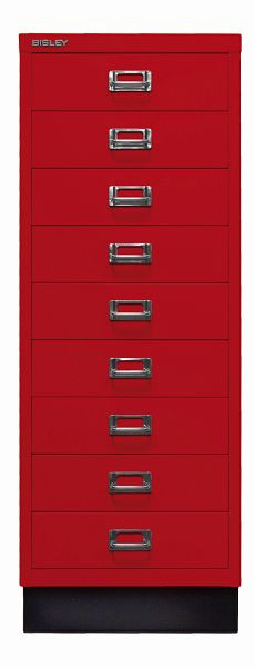 Bisley MultiDrawer™, série 39 avec base, DIN A3, 9 tiroirs, rouge cardinal, L39A39S670