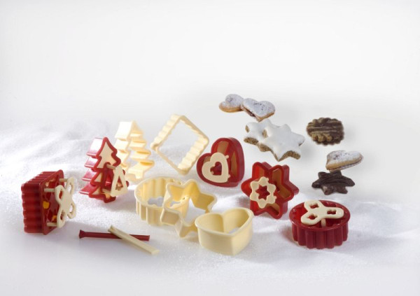 Set d'emporte-pièces GSD Linz, 12 pièces, avec éjecteur, rouge, UE : 6 pièces, 32 120