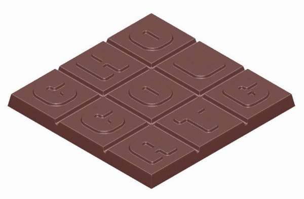 Moule à chocolat Schneider 275x135 mm, 100x100x8mm, barre de chocolat rectangulaire, 421685