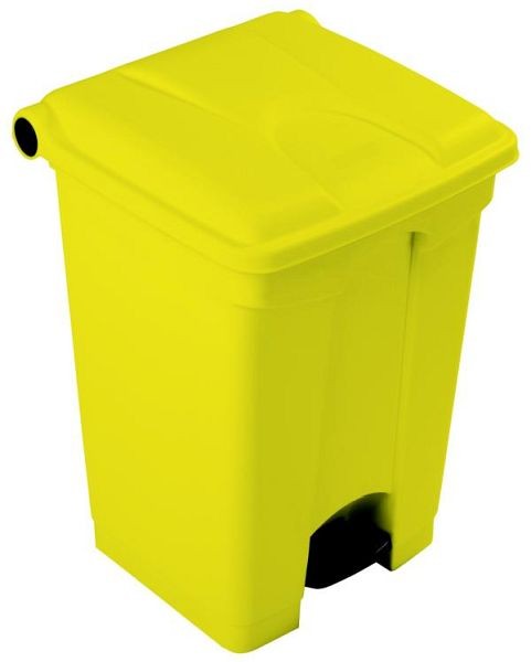 Poubelle à pédale Orgavente monochrome en PP, jaune, HxLxP 600x410x398 mm, 45 litres, SO-1245-YEL