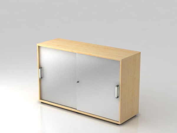 Hammerbacher armoire à portes coulissantes 2OH 120cm poignée chromée érable/argent, 120x40x74,8 cm (LxPxH), V1752S/3/S/CE