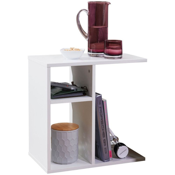 Wohnling table d'appoint MILO 50 x 50 x 30 cm bois blanc design, WL5.315
