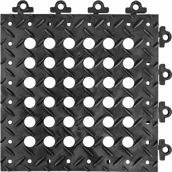 Notrax Diamond Flex-Lok Tapis de travail ergonomique anti-fatigue pour zones humides Systèmes de prise 620-Tile, 620S1212BL