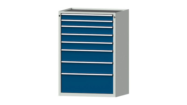 Armoire à tiroirs pour établis ANKE, modèle 4004 V, 910 x 675 x 1280 mm, RAL 7035/5010, baignoire, 611.306