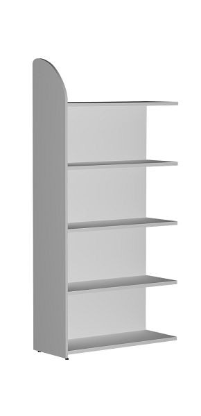 Kerkmann DANTE étagère 1900 x 800 mm avec paroi arrière, 5 étagères, gris clair, 50984011