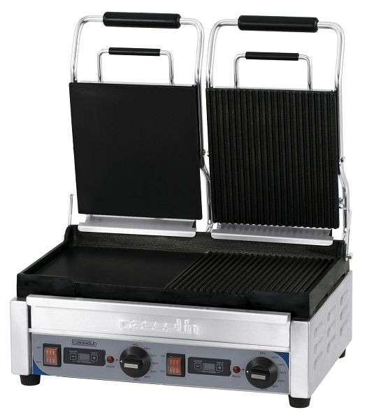 Casselin Panini Grill 2-Way - Premium mixte - Lisse / Rainuré avec minuterie, CGP2HRBLPT
