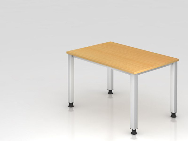 Bureau Hammerbacher 4 pieds carré 120x80cm hêtre, forme rectangulaire, VQS12/6/S