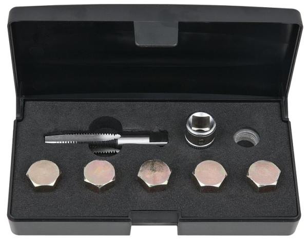 KS Tools Kit de réparation de filetage de bouchon de vidange d'huile 12 pièces M12 x 1 5 150.4915