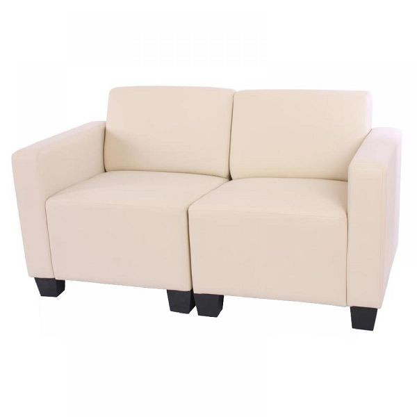Canapé Mendler Modular 2 places Couch Lyon, simili cuir, crème, 21694+21697