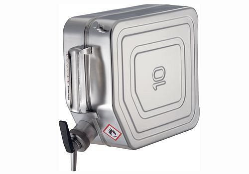 Bidon en acier inoxydable DENIOS avec robinet et ventilation, volume de 10 litres, 117-331