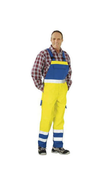 Salopette Planam Major Protect Warn, jaune d'avertissement/bleu bleuet, taille 42, 5232042