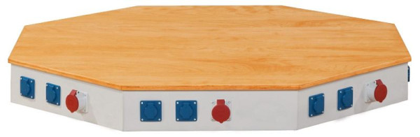 ANKE énergie fixation côté longueur 610 mm; 170 mm de haut; Etabli groupe 8-angle; par côté: prise 1xCEE avec couvercle; 2x prise Schuko avec couvercle, 900.093