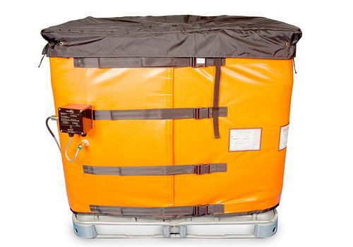 Chemise chauffante DENIOS pour IBC, protection antidéflagrante T4, thermostat, capot isolant, 4060 - 4310 mm, 960W, 280-716