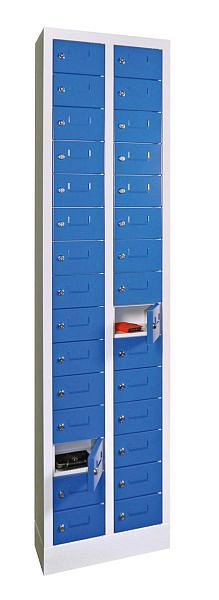 Armoire petit compartiment Pavoy 1950/200/460, serrure à cylindre, 2 x 15 compartiments, portes avec porte-étiquettes, 21228-046-015-735512