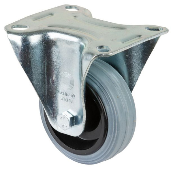 Rouleau de transport BS rollers, rouleau fixe, largeur de roue 35 mm, roue Ø 80 mm, capacité de charge 50 kg, plastique, roulement à rouleaux, plaque, lot de 4, L410.B46.080