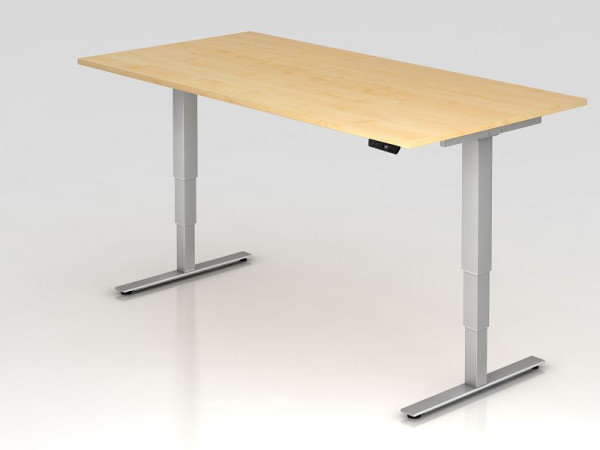 Bureau assis-debout électrique Hammerbacher 200x100cm érable, hauteur de travail 63,5 -128,5 cm, VXDSM2E/3/S