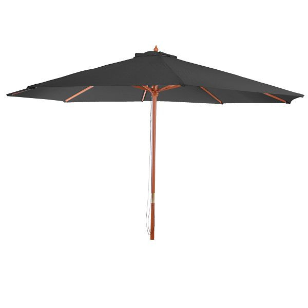 Parasol Mendler Florida, parasol de jardin parasol market, Ø 3,5m polyester/bois 7kg, anthracite, 65358