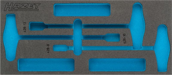 Insert en mousse souple à 2 composants Hazet, pour 163-382/3, dimensions / longueur : 392 mm x 172 mm Taille du système d'organisation : 1/3+ (172 x 392 mm), 163-382L