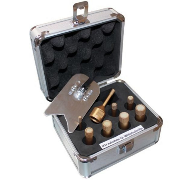 Jeu de forets diamantés à sec Karl Dahm M14 doré avec gabarit de perçage en acier inoxydable, 50227