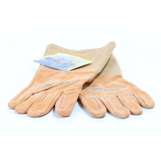 ELMAG Gants de soudage à 5 doigts WELDAS 10-1003 XL, TIG/TIG en cuir de porc pleine fleur, longueur : 35 cm, taille 9,5 (1 paire), 59135