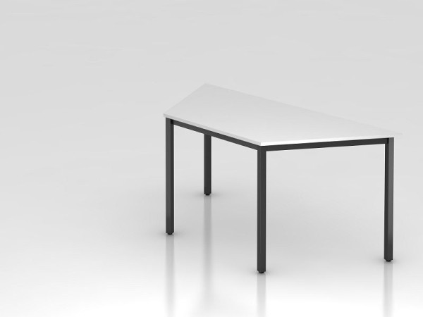 Table trapèze Hammerbacher, 160x69cm blanc/noir, forme trapèze, forme trapèze, VDQTR/W/D