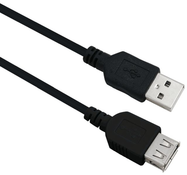 Câble d'extension Helos, USB 2.0 A mâle/A femelle, 0,5 m, noir, 288309