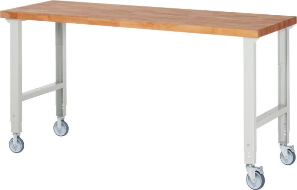 Etabli mobile RAU (réglable en hauteur) 7000-1, 2000x700x950-1000mm, 2 roulettes fixes et roulettes pivotantes chacune, 05-7000-1-207B4H22.12