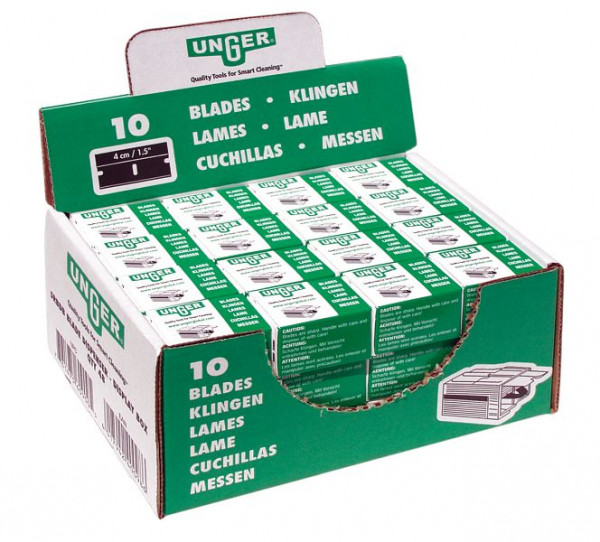 Lames de rechange UNGER, boîte présentoir 4cm, UE : 48 boîtes de 10 pièces, SRBDB