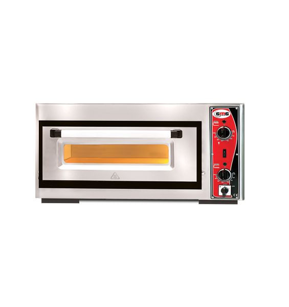 Four à pizza GMG Classic PF4040 E électrique - 1x Ø 39cm, 3,5 kW, 230V - acier inoxydable 1 chambre de cuisson de 18cm de hauteur, PF4040E18
