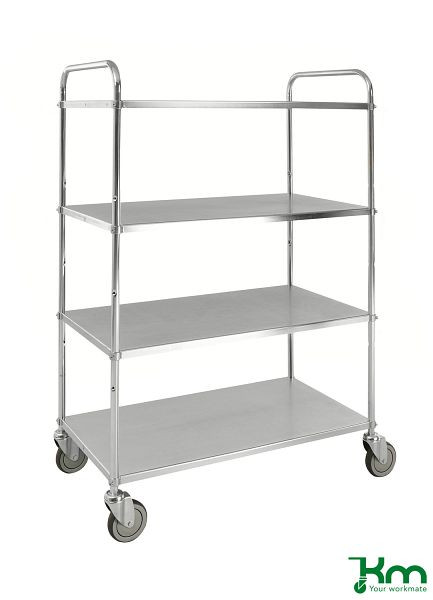 Kongamek Light Shelf Trolley, 4 roulettes pivotantes, galvanisé, 4 étagères, KM4125-E