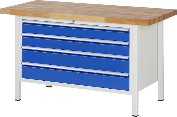 Etabli RAU série 8000 - modèle 8362, L1500 x P700 x H840-1040 mm, base système L1235 x P650 x H800-1000 mm, 03-8362A2-157B4H.11